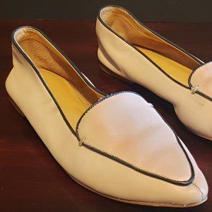 100% Pink Leather Pointed Toe Loafers